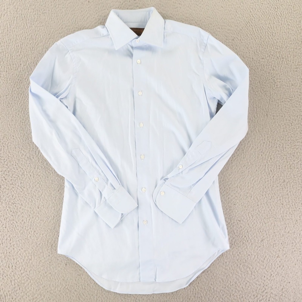 Kamakura Shirt Mens 14.5 Blue 100% Cotton Makers 200 Thread Count Made in Japan